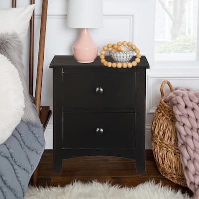 2-Drawer Traditional Design Solid Wood Nightstand 24.8 in. H X 22 in. W X 16 in. D