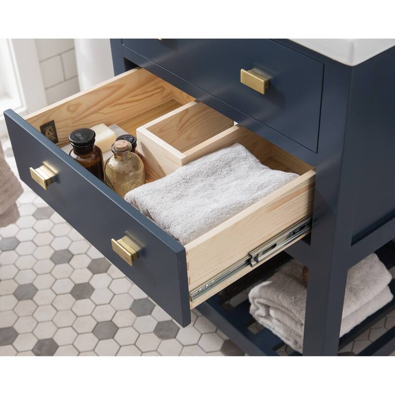 Viola 24-inch MDF 1-drawer Single Bowl Ceramic Top Vanity