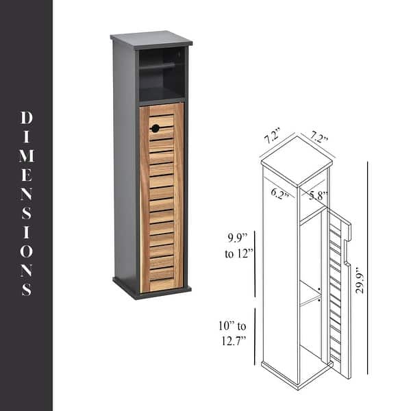 dimension image slide 3 of 4, Toilet Paper Storage Cabinet with Dispenser Toilet Organizer - 7.2'L x 7.2"W x 29.9"H