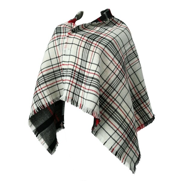 plaid shawl with sleeves