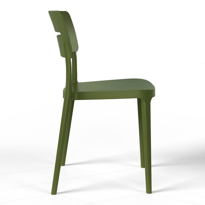 Frond and Form Modern Outdoor Patio Stacking Dining Side Chair (Set of 2)