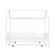 preview thumbnail 25 of 31, House-Shaped Metal Full Size House Bed with Fence and Twin Trundle,Kids Bed Design