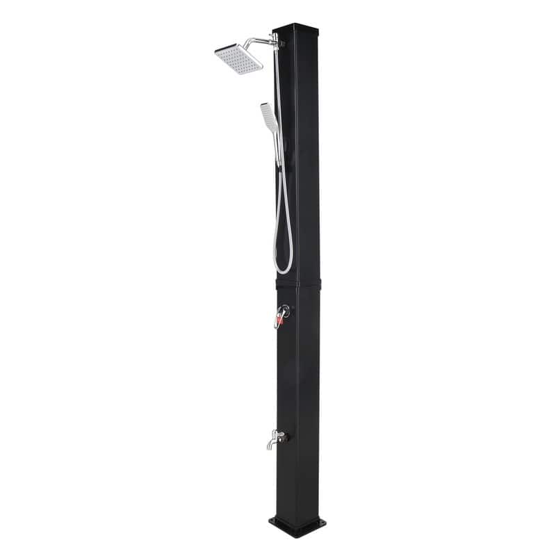 VINGLI Solar Heated Shower with Shower Head, Handhold/Foot Shower Tap for Outdoor Backyard Poolside Beach Pool Spa