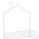 preview thumbnail 6 of 9, Full Size Metal House Bed with Guardrails & Chimney