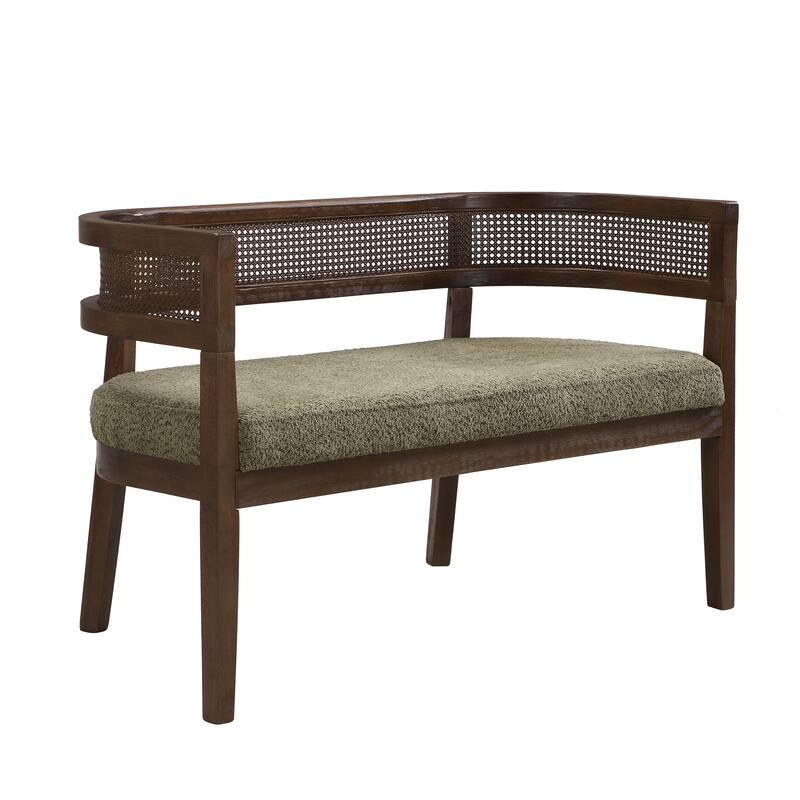 Christopher Knight Home - Modern Rattan Upholstered Loveseat with Hand-Woven Backrest