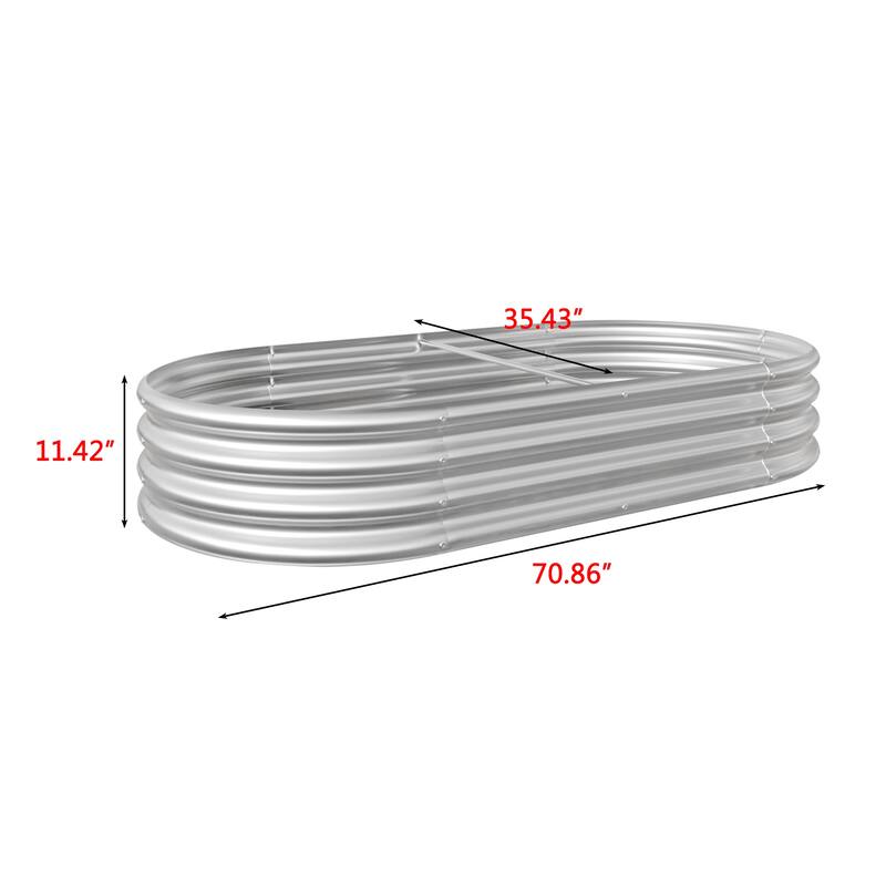 Oval Large Metal Raised Planter Bed