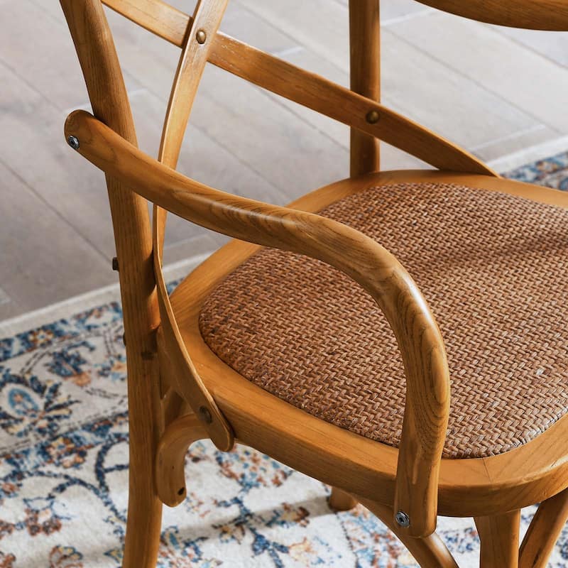 The Gray Barn Trails End Elm and Rattan Dining Chair
