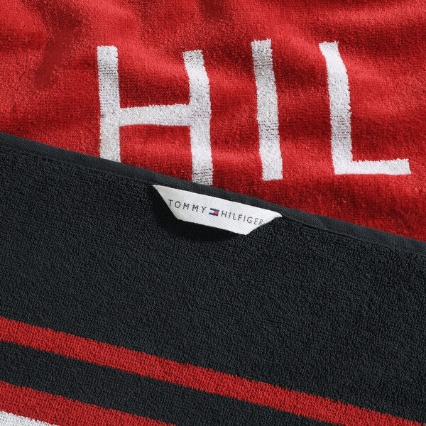 Tommy Hilfiger Printed Cotton Beach Towel - 36 x 68 - Bed Bath