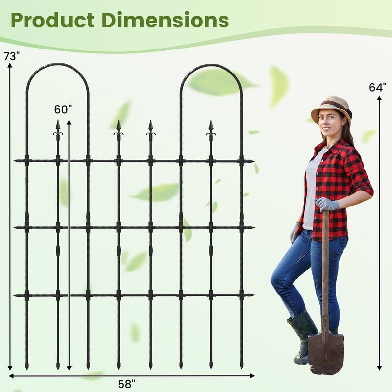 Gymax 58'' x 73'' Garden Trellis for Climbing Plants Rustproof Metal