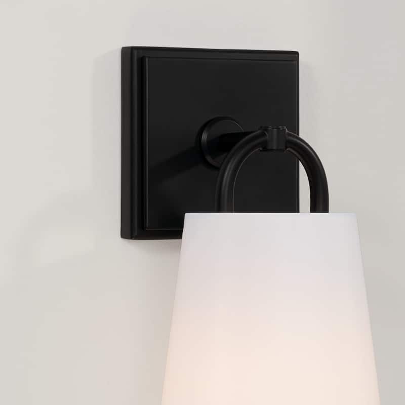 Brody 1-light Wall Sconce w/ White Fabric Shade