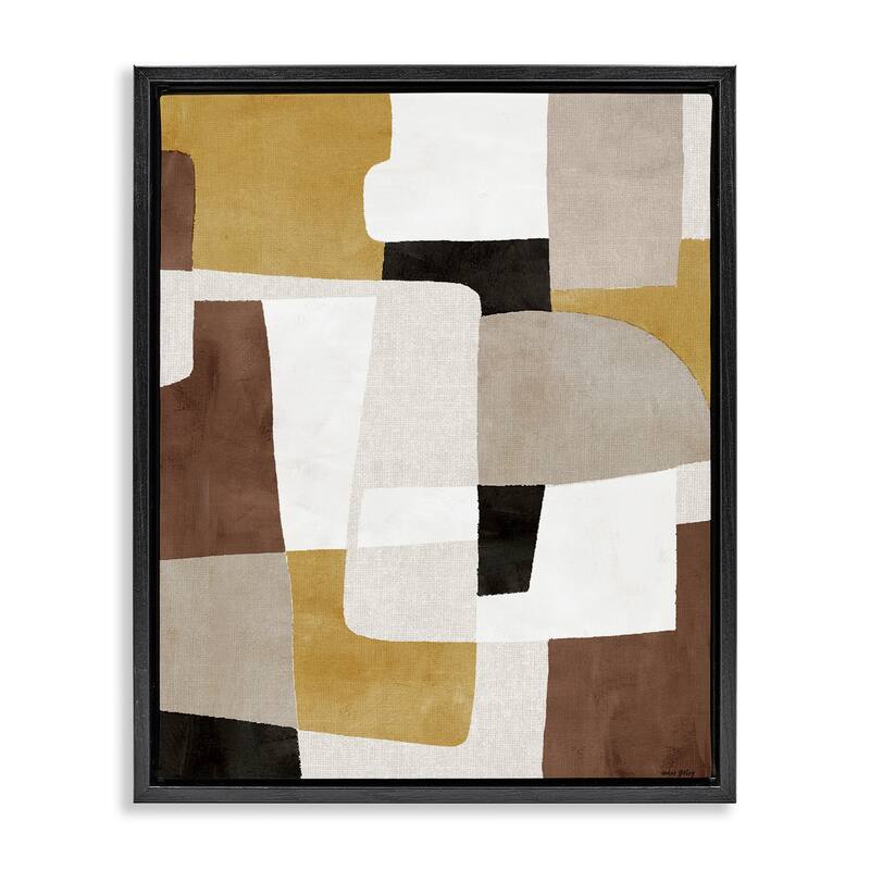 Stupell Funky Boho Geometric Shapes Framed Floater Canvas Wall Art Design By Amber Sterling - 25 x 31 - Black