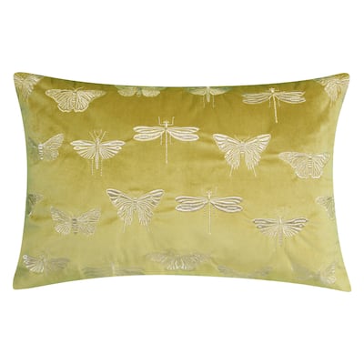 Butterfly Decorative Throw Pillow, Ochre