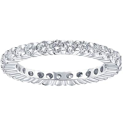 1 1/3CT Diamond Eternity Wedding Ring White Gold