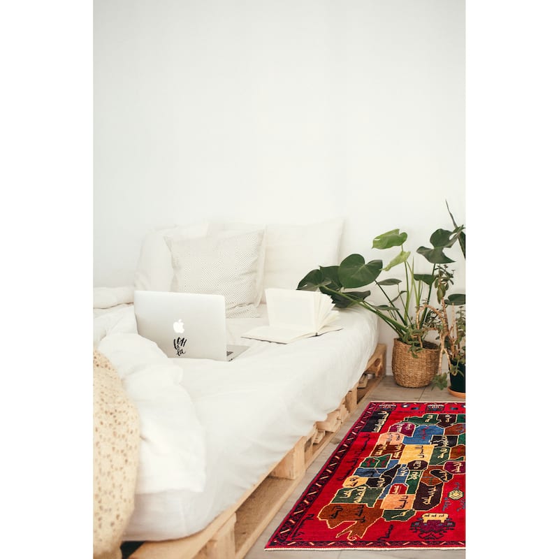 ECARPETGALLERY Hand-knotted Teimani Red Wool Rug - 2'9 x 4'2