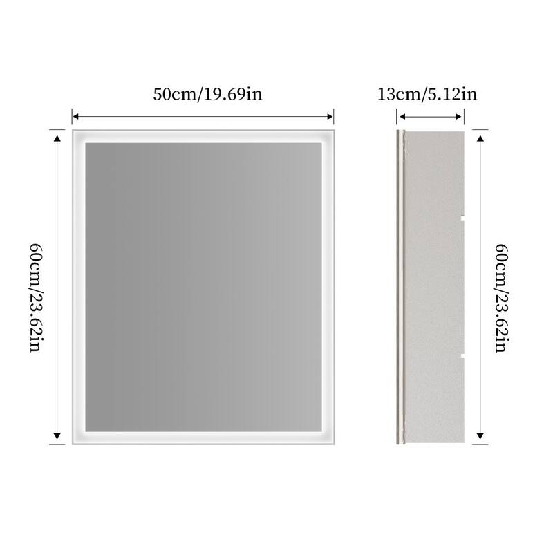 Illuminated LED Wall Mirrored Bathroom Storage Medicine Cabinet with Shaver Socket Bluetooth Anti-Fog Lighted Mirror Cabinet