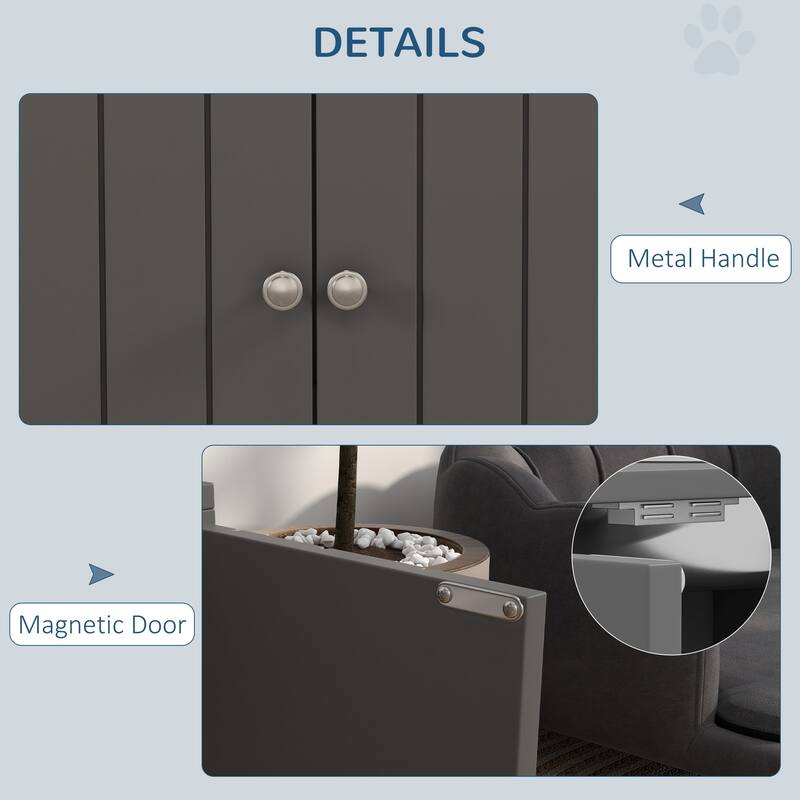 PawHut Large Elevated Dog Bowls with Storage Cabinet Containing Large 44L Capacity, Raised Dog Bowl Stand