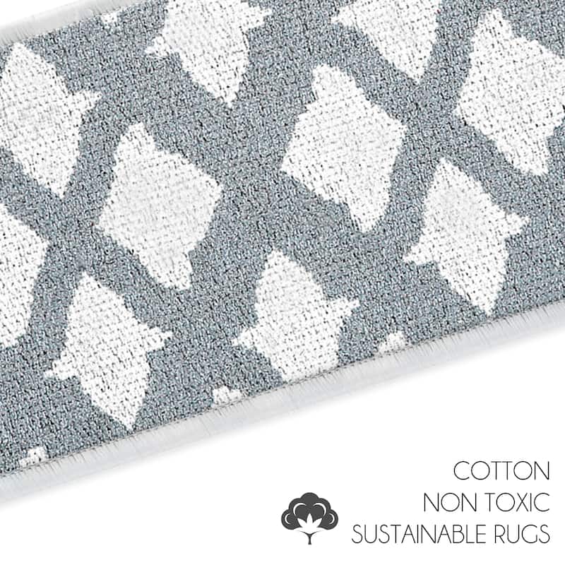 SussexHome Floral Design 9" X 28" Stair Treads - 70% Cotton Anti-Slip Carpet Strips for Indoor Stairs-with Double Adhesive Tape
