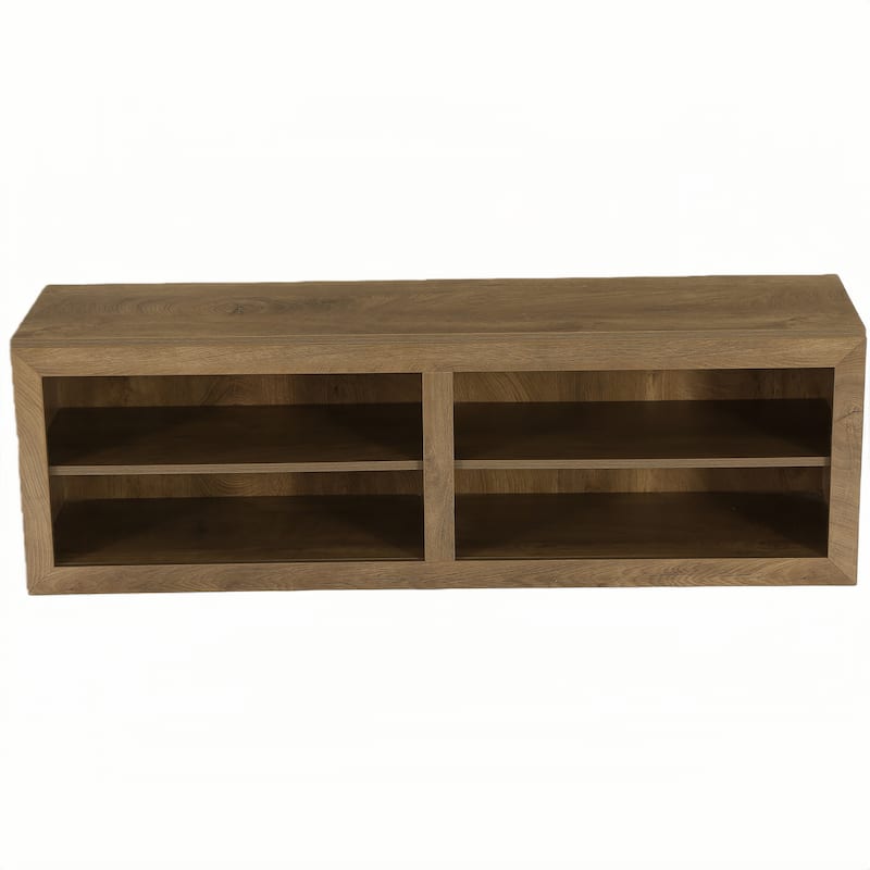 55" Wood Storage Bench for Entryway, Shoe & Bedroom - Walnut
