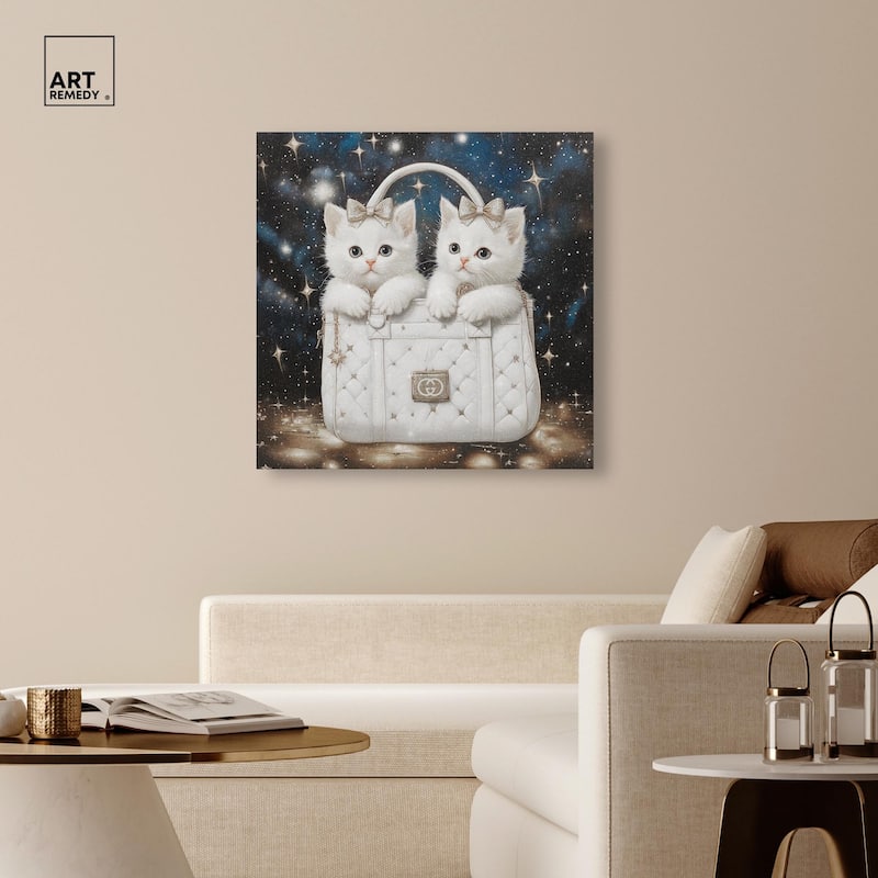 Constellation Kittens Purse Canvas by Art Remedy, Gallery Wrapped