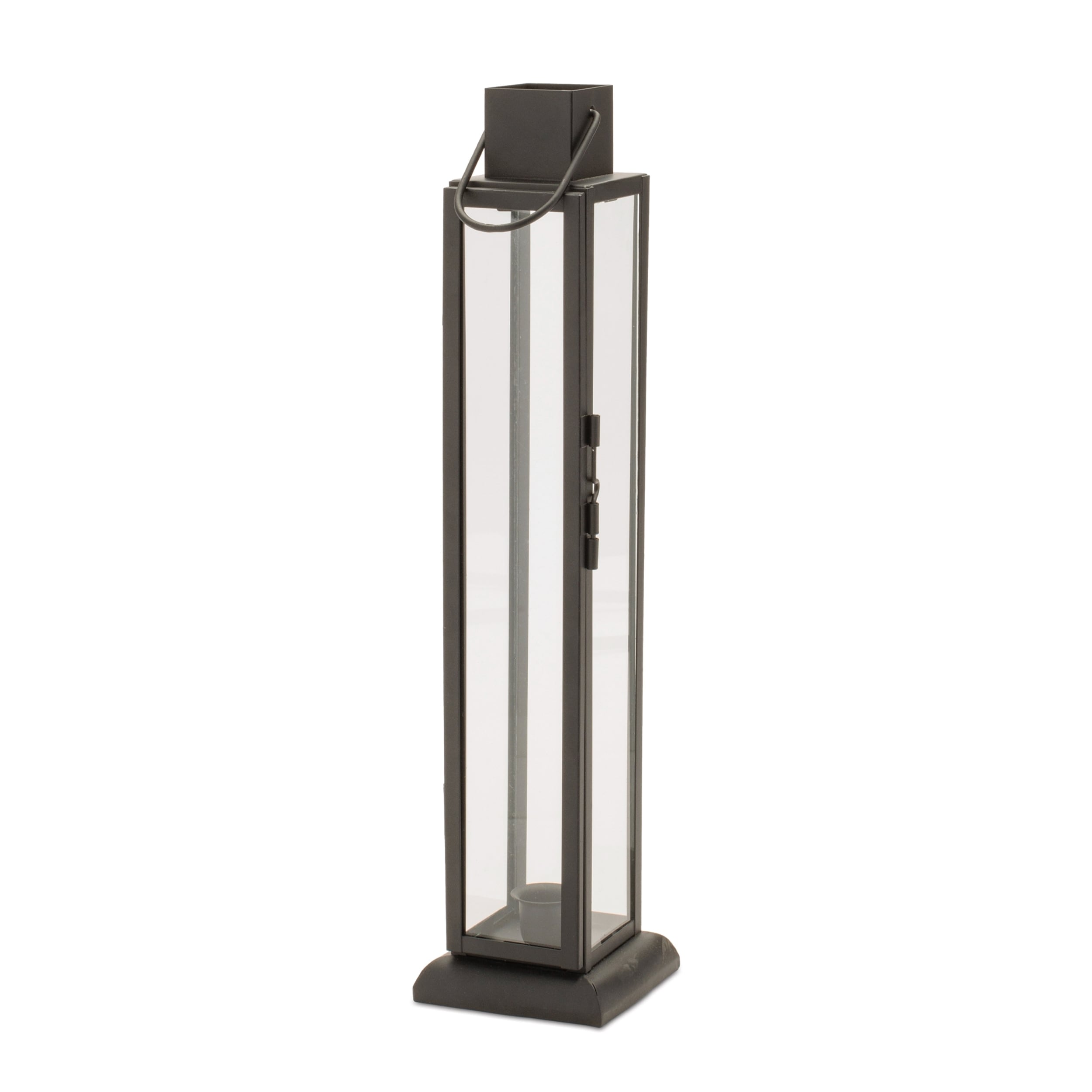 Modern Iron and Glass Taper Candle Lantern 15.75"H