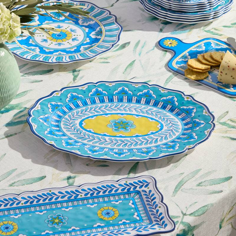 Certified International Porto Melamine 2 Piece Platter Set - 18.00"L x 13.50."H x 0.75"H