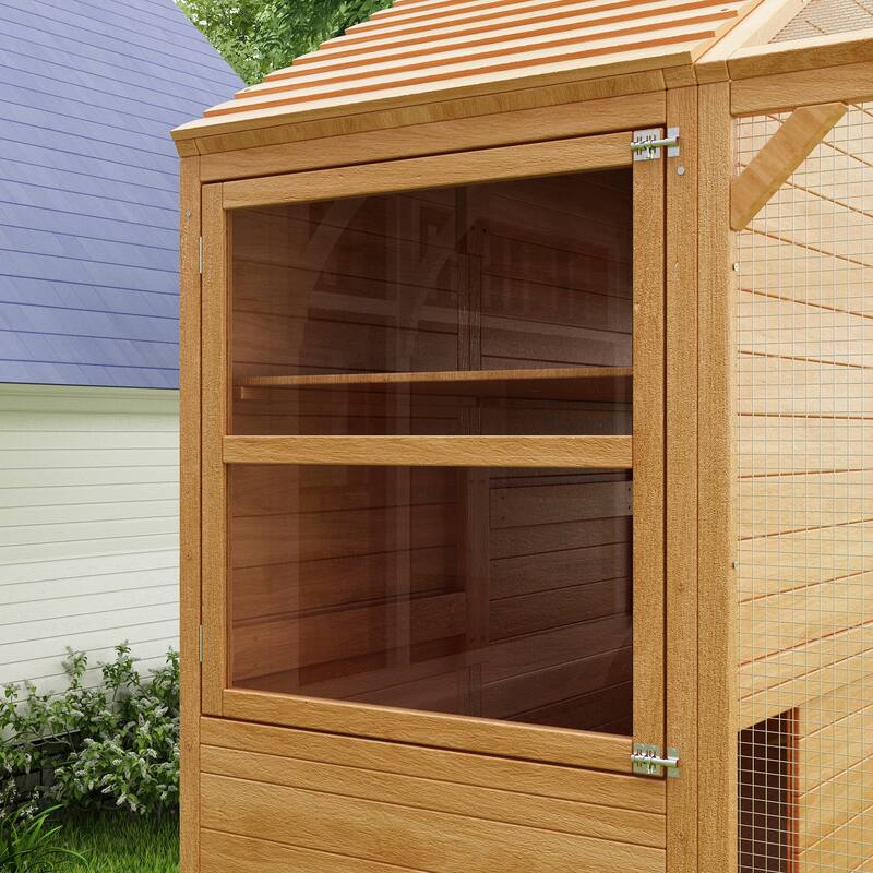 Cat Catio Window Box for 6 to 8 Kittens, Lockable House with 5 Windows
