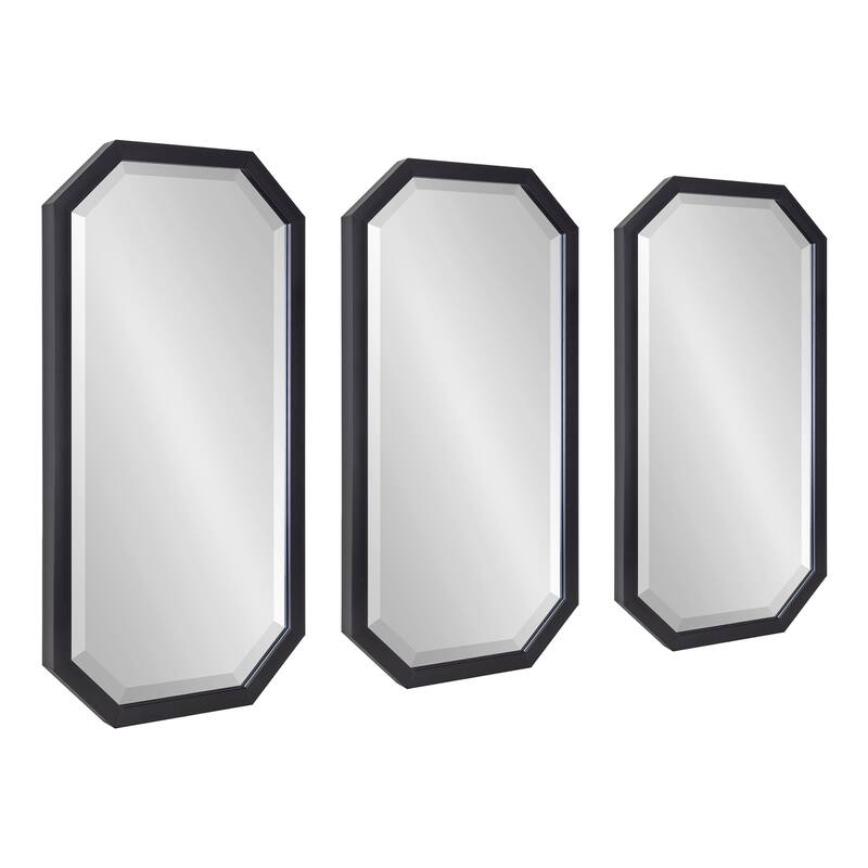 Kate and Laurel Laverty Octagon Accent Mirror Set - 3 Piece - Black