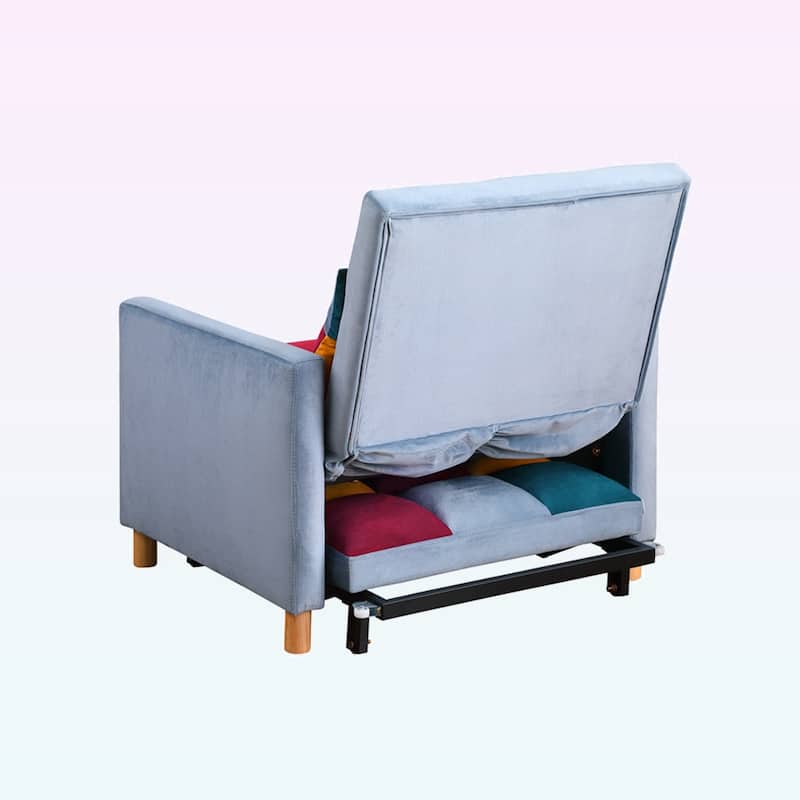 Modern Convertible Sleeper Sofa Chair Bed with Pillow