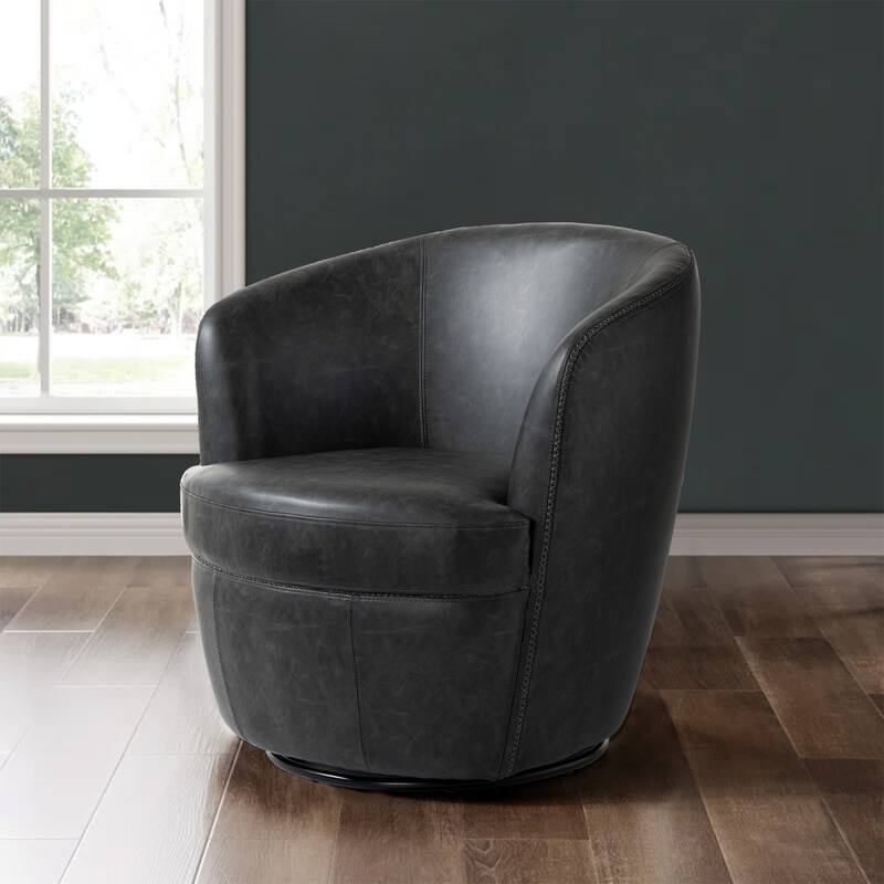 PU Leather Swivel Accent Chair Barrel Chair