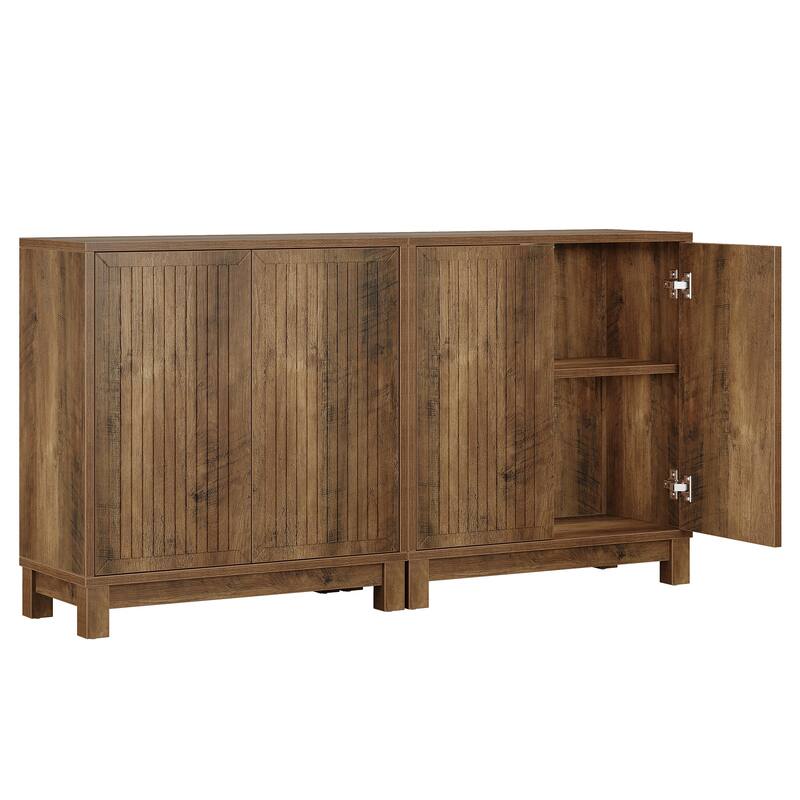 Wood Sideboard Buffet Cabinet, Coffee Bar Media TV Console Storage Cabinet for Living Room Dining Room Hallway