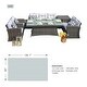 preview thumbnail 3 of 9, Abrihome 7-piece Patio Outdoor Wicker Sofa Set with Fire Pit Table