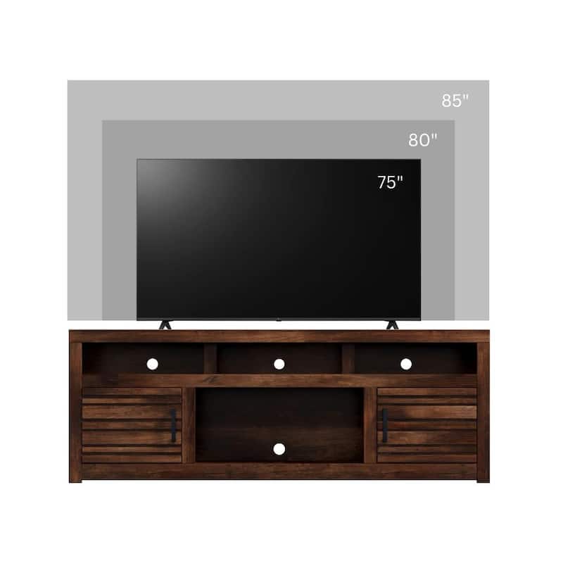 Bridgevine Home Sausalito 72 inch TV Stand Console for TVs up to 85 inches, No Assembly Required, Whiskey Finish