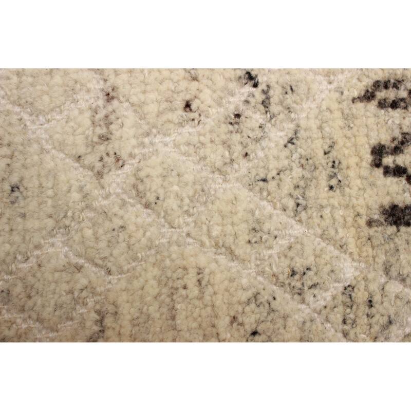 ECARPETGALLERY Hand-knotted Tangier Cream Wool Rug - 5'6 x 8'11