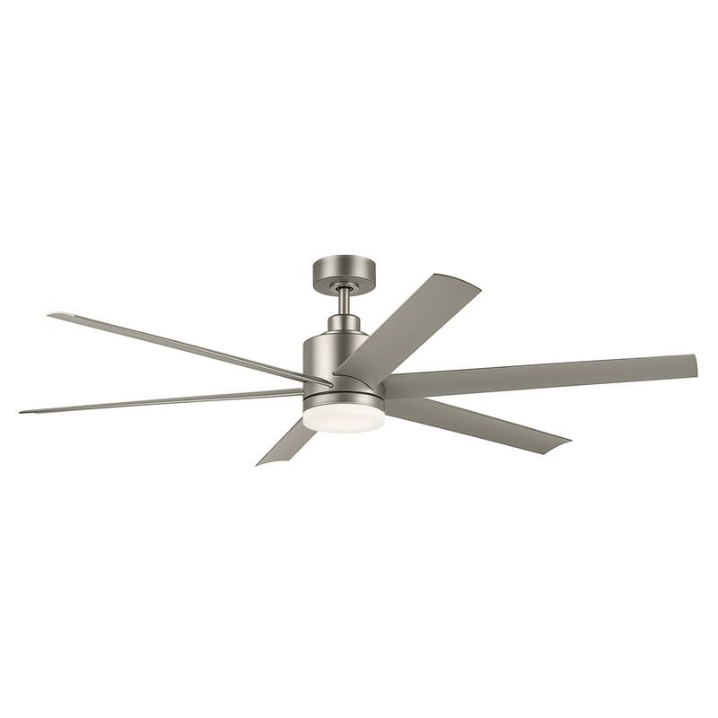 Kichler Lighting Loa 65 Inch Ceiling Fan with Satin Etch Cased Opal Glass in Brushed Nickel with Silver Blades