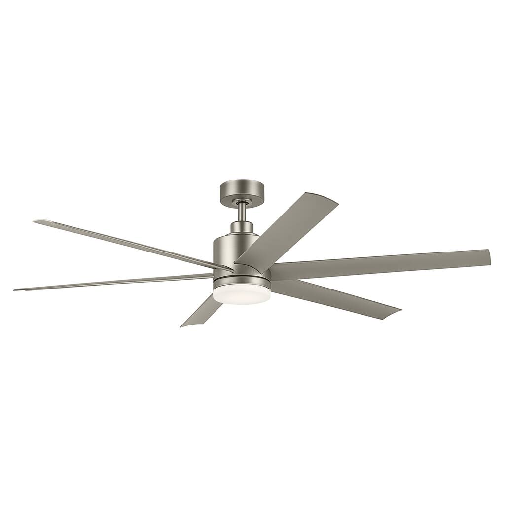 Kichler Lighting Loa 65 Inch Ceiling Fan with Satin Etch Cased Opal Glass in Brushed Nickel with Silver Blades