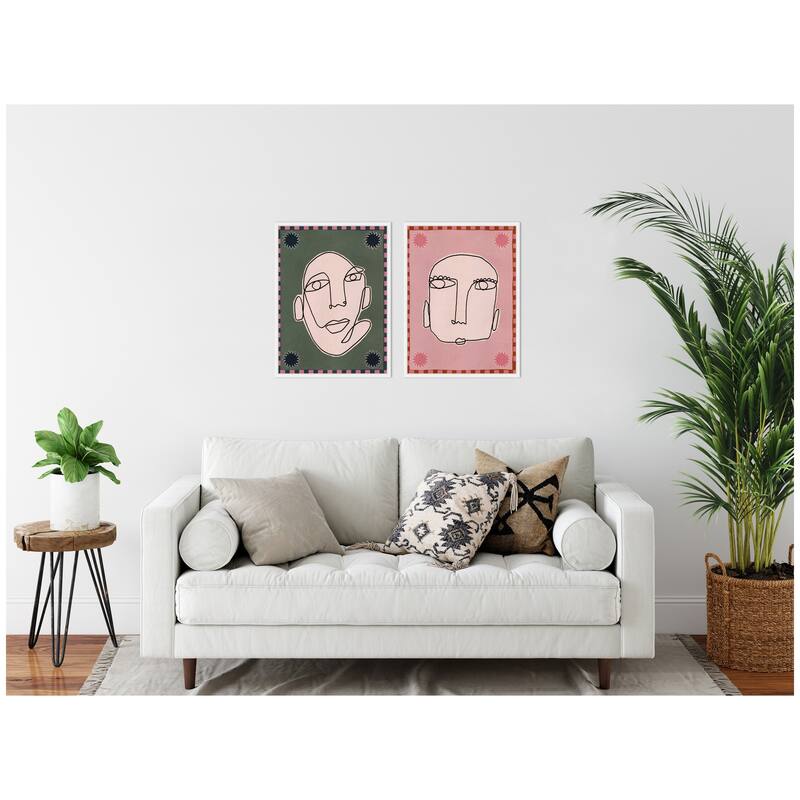 Kate and Laurel Sylvie Under the Sun 1 and 5 Framed Canvas Art Set by Shatha Al Dafai