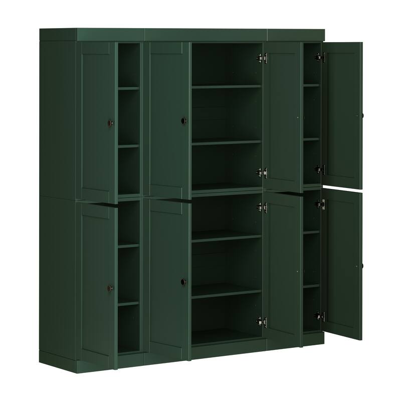Palace Imports 100% Solid Wood 65" Pantry Cabinet with Shaker Doors and Adjustable Shelves