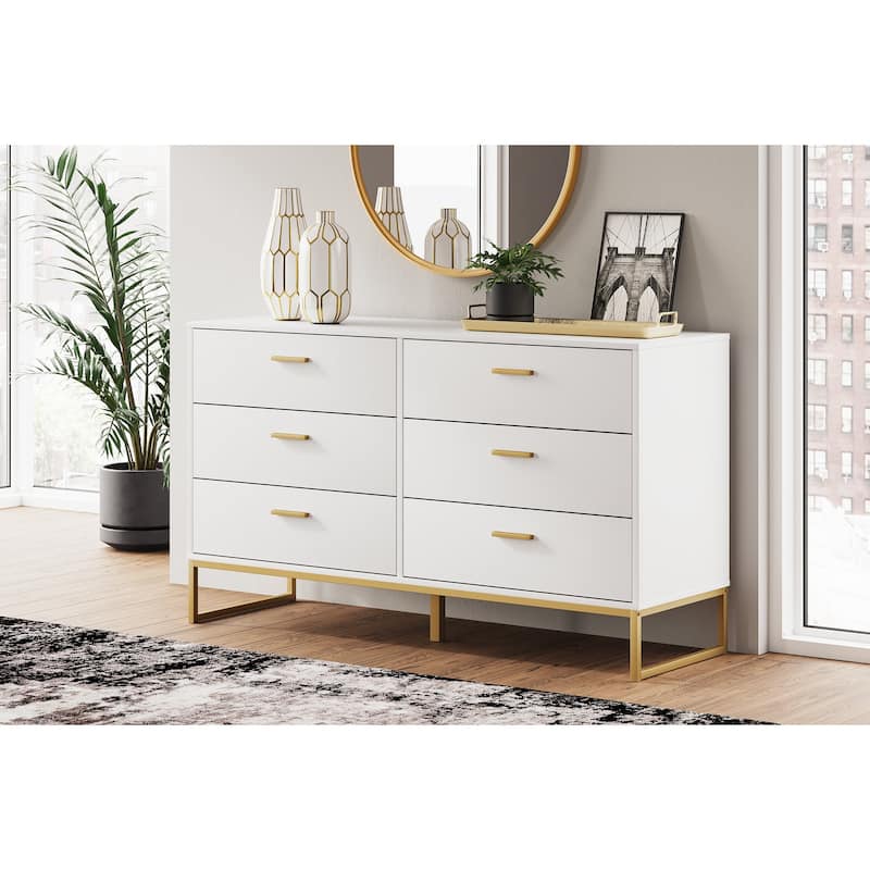 Signature Design by Ashley Socalle White/Gold Dresser