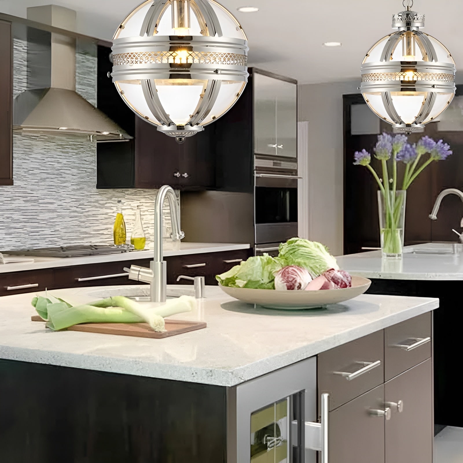 Lantern style mini pendant light top