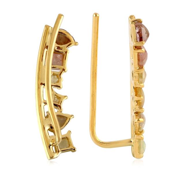 Shop Black Friday Deals On Ice Diamond 18kt Yellow Gold Ear Climbers Women S Jewelry Mother S Day Black Friday Sale On Sale Overstock 30800876