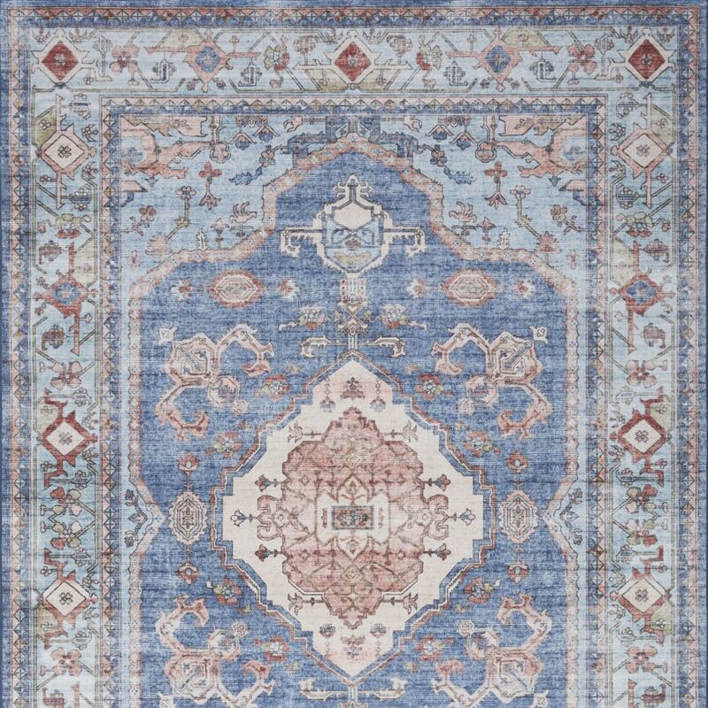 Fice Power Loomed Distressed Non Skid Stain Resistant Low Pile Area Rug By HomeRoots - 84' X '60' X '0.25