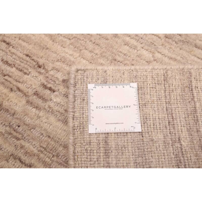 ECARPETGALLERY Hand Loomed Loreto Beige, Grey Wool Rug - 5'7 x 7'10