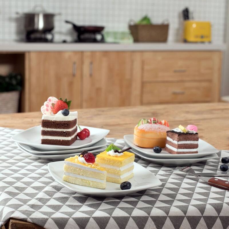 MALACASA Julia Porcelain Dessert Plates (Set of 6)