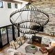 preview thumbnail 14 of 30, Large Black Wagon Wheel Chandelier Farmhouse Pendant Light Fixture