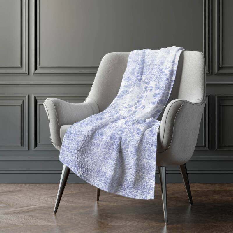 Premium Machine Washable Modern Floral Sherpa Throw Blanket