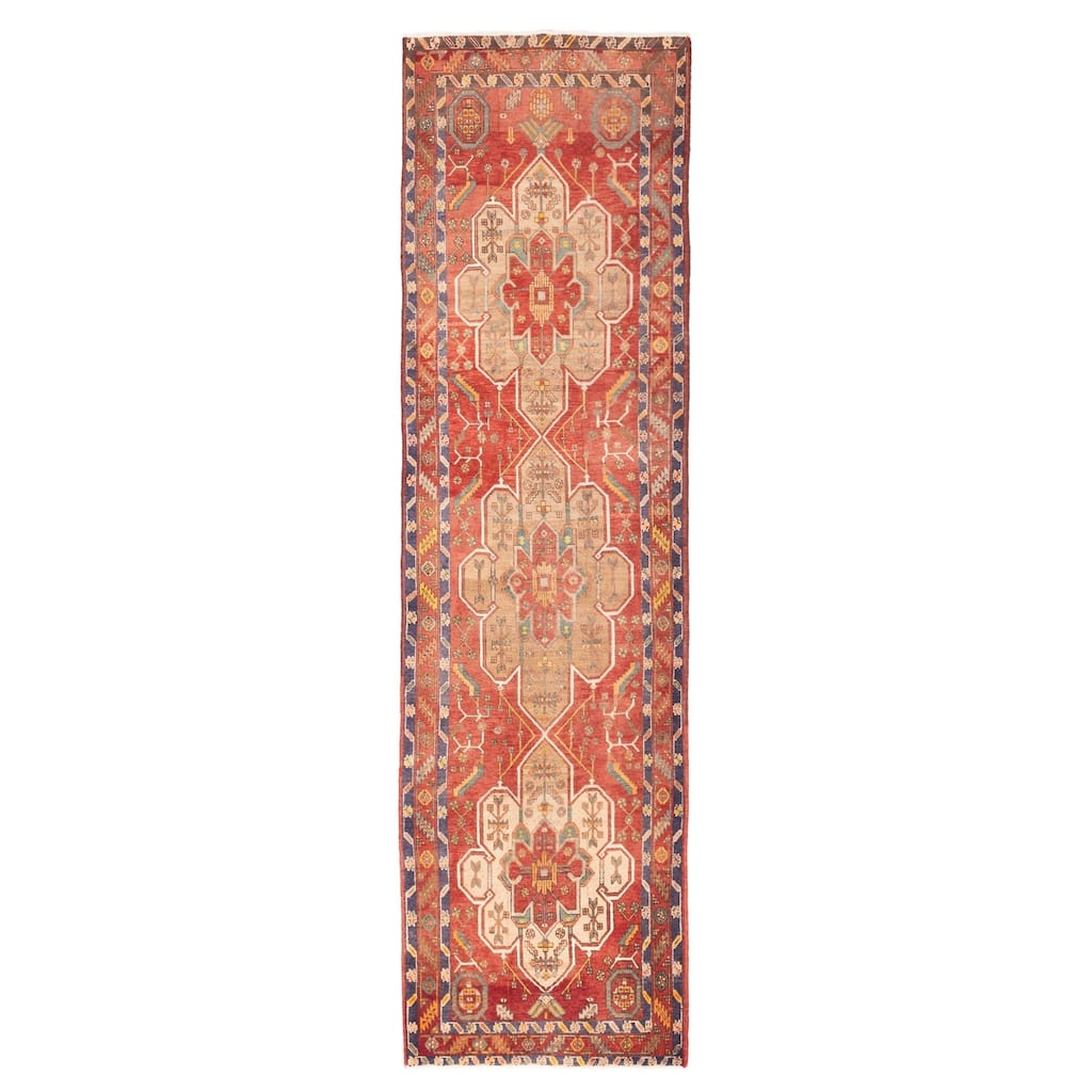 ECARPETGALLERY Hand-knotted Konya Anatolian Red Wool Rug - 3'9 x 14'4