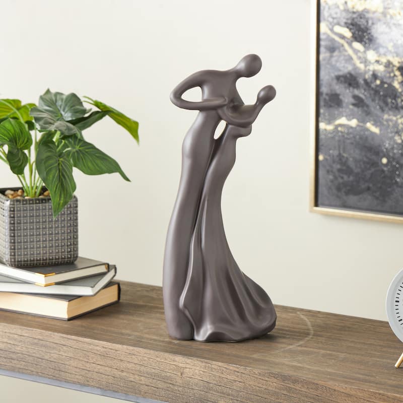 Ceramic Dancing People Decorative Sculpture - White or Black