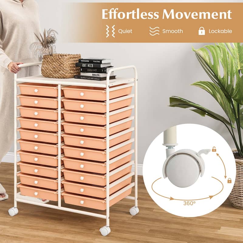 Costway 20 Drawers Rolling Cart Storage Scrapbook Paper Studio - See Details