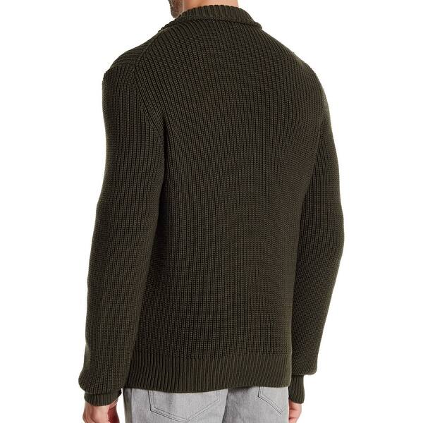 olive green mens cardigan