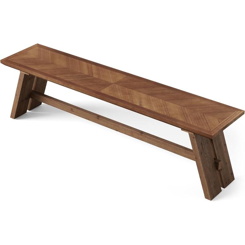 63 Inch Solid Wood Entryway Bench, Farmhouse Shoe Storage for Hallway, Mudroom - 62.99" W × 13.78" D × 17.72" H